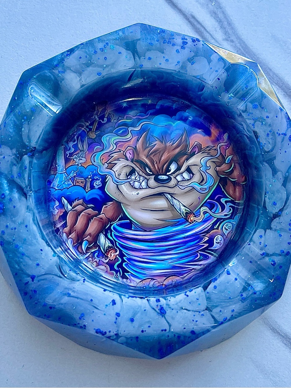 Tasmanian Devil Taz Ashtray Handmade Resin Looney Tunes Collectible Gift